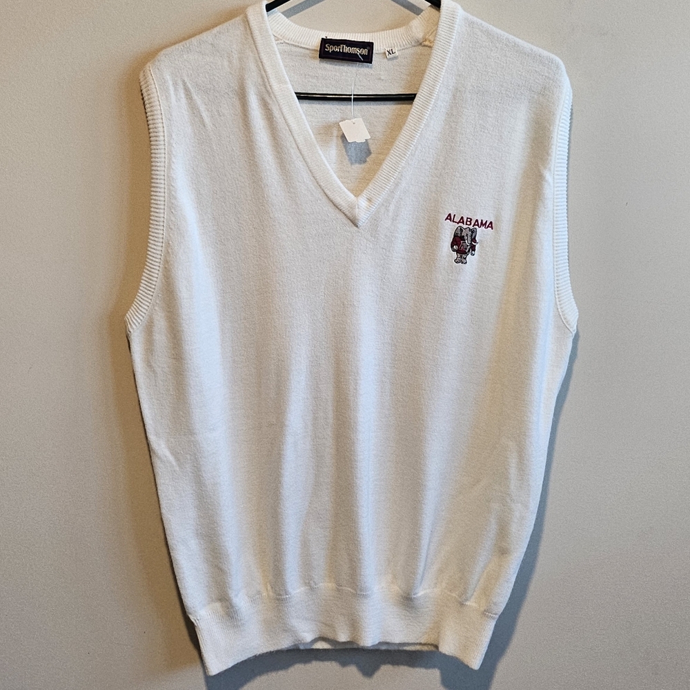 NWT Vintage SporThompson University of Alabama Sweater Vest - Size XL - White